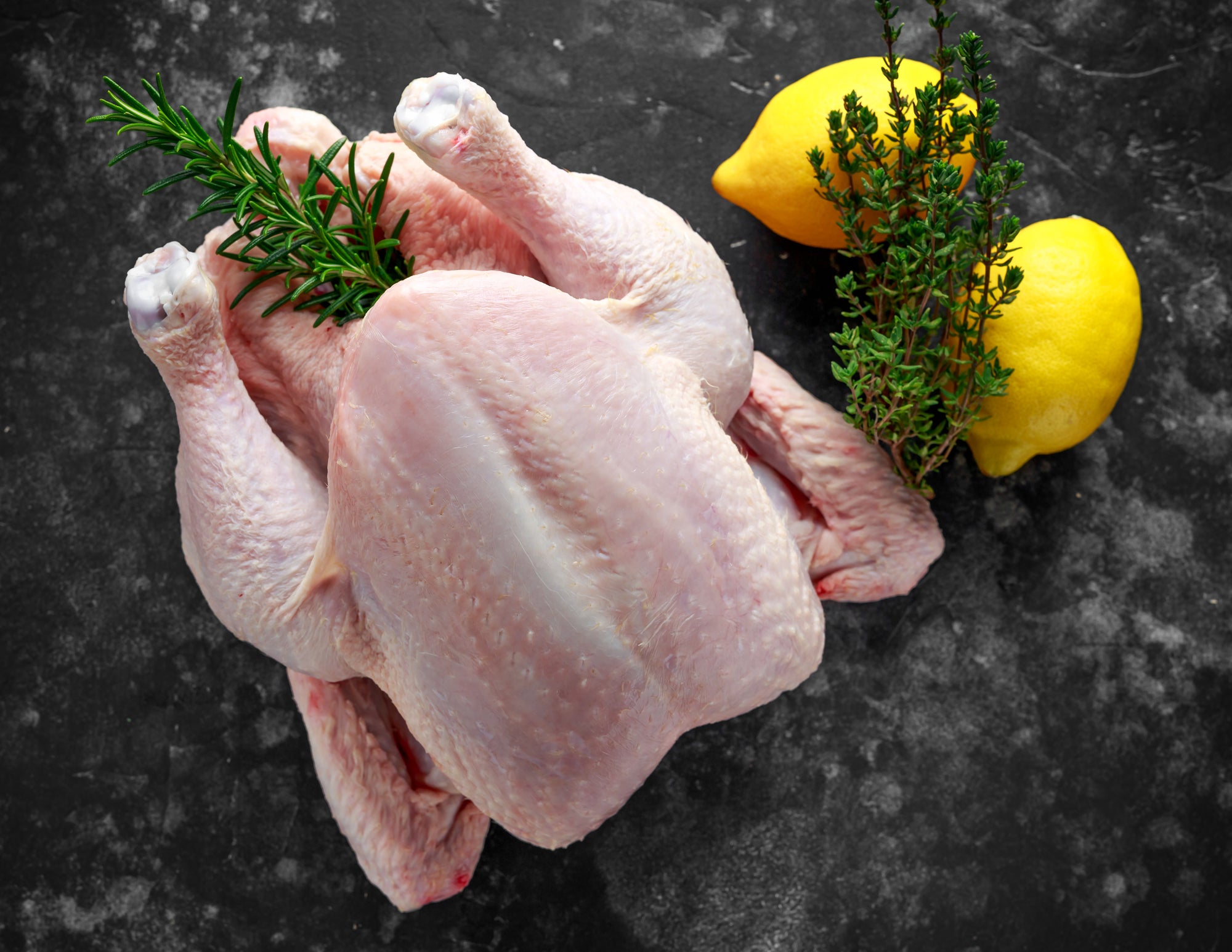 Pasture-raised whole chicken from Bup’s Family Farm in Michigan